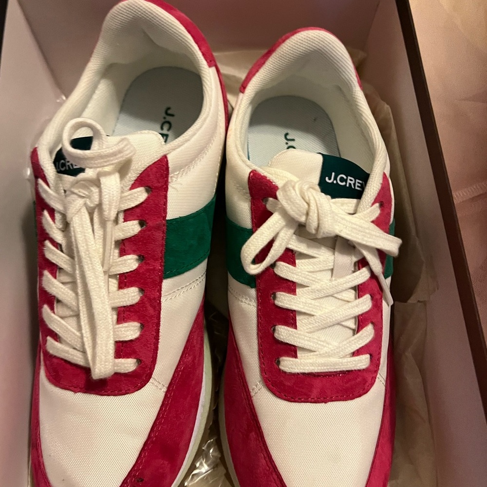J.Crew Red and Green Sneakers